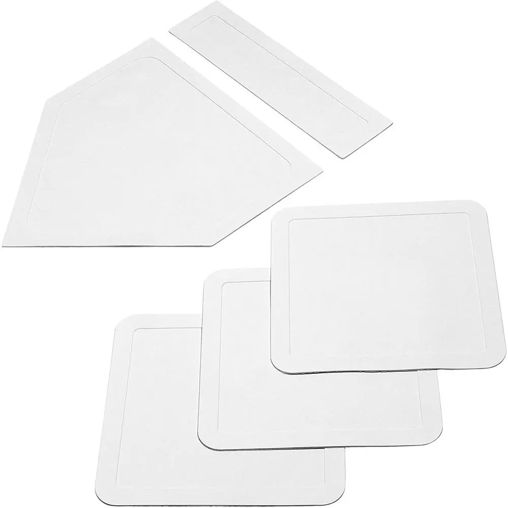 5Pcs/Set Outdoor Sports Waterproof Baseball Softball Base Set Practice Team Durable Rubber Field Bases Wear-resistant Baseball Field Supplies Baseball Equipment