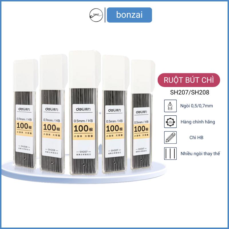 Hộp ngòi bút chì kim Deli  SH207/SH208 ngòi HB 0,5/0,7mm