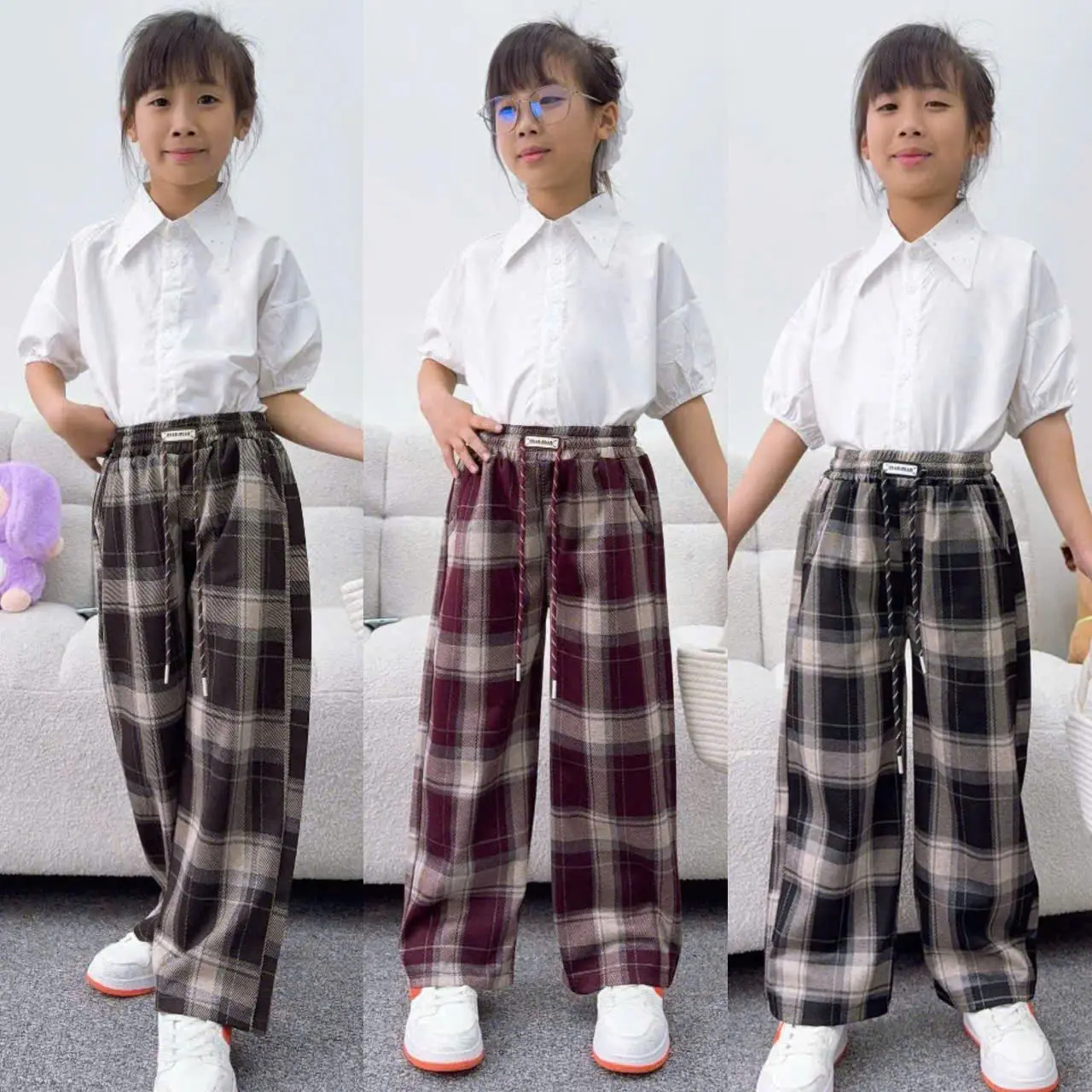 ( KẺ XUÔNG 6001 )   Quần kẻ caro chất umi co giãn dễ mặc, cá tính, quần cho bé Kids 19-50KG