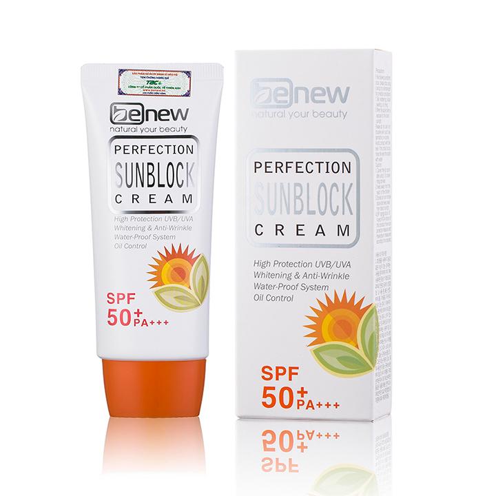 Kem Chống Nắng Benew PERFECTION SUNBLOCK CREAM SPF 50 PA +++ Hàn Quốc 50ml/Hộp Sunscreen Sun Cream Dưỡng Body Chăm Sóc Da