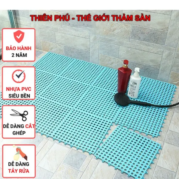 Tấm lót sàn ban công nhà tắm sân vườn Thảm nhựa lỗ kháng khuẩn chống trơn trượt sạch sẽ an toàn cho trẻ Chống trượt Sàn 0