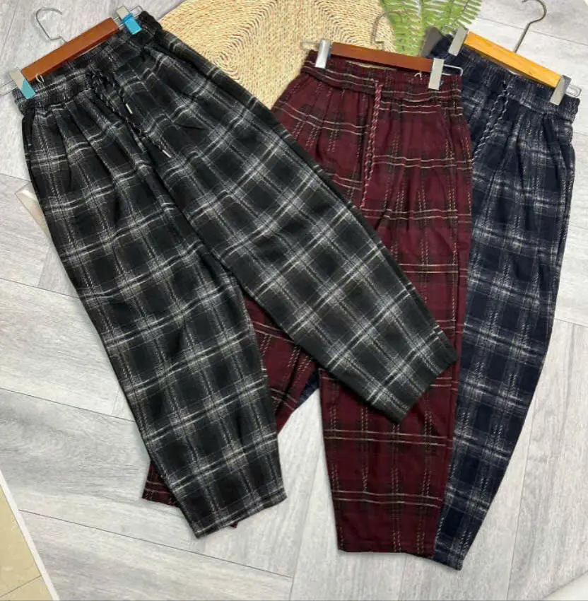 Quần Kẻ Sọc Nữ Chất UMI Dạ Mềm Mại Co Giãn Thoải Mái - Quần Nữ Co Giãn - Women, Pants
