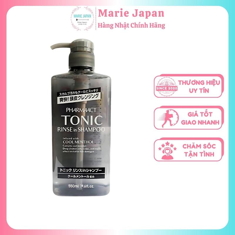 Dầu Gội Nam Dưỡng Tóc TONIC Pharmaact Mát Lạnh Nhật Bản 550ml Serum