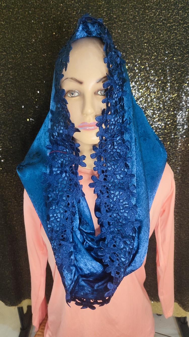 Product Introduction of Hijab  Instan Satin Navy Muslim Kerudung 1