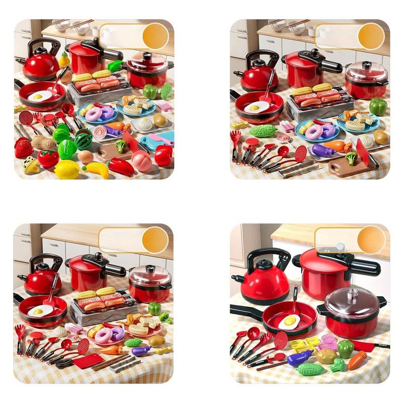 Product Introduction of Kitchen Toy Set For Kids Pretend Play Home Kitchen Baby Cooking And Cutting Toy Set Enjoy Eating Dishes Simulation Cooking Memory Training & Observation 4-6 Years 27