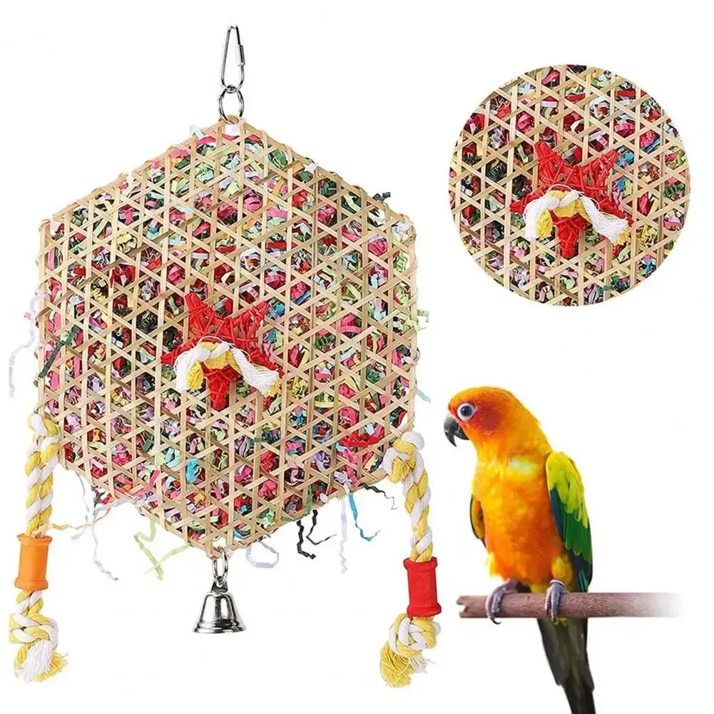Hexagonal Bird Foraging Shredding Toy Bird Toys for Parrot Conure Accessories for Parakeet Toys