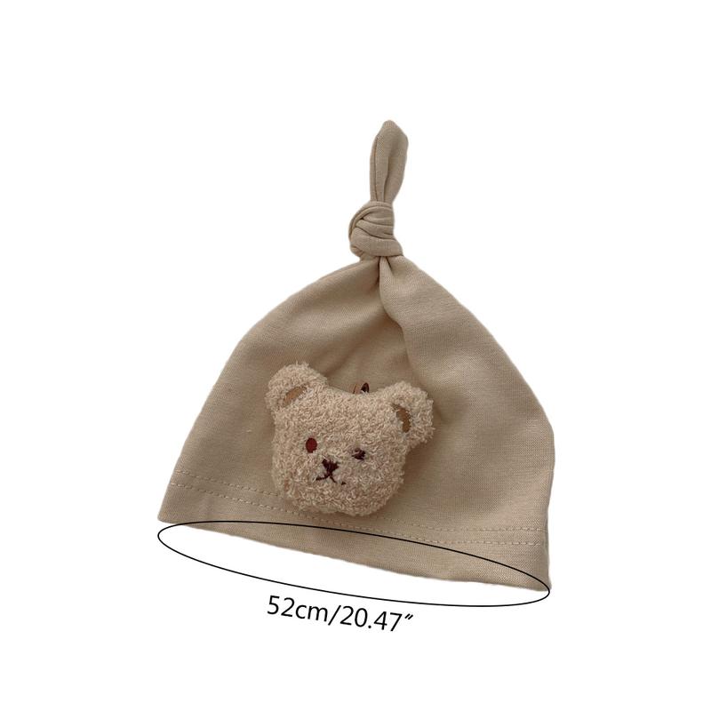 Product Introduction of Baby Hospital Hats Embroidered Bear Newborn Hospital Hat Keep Babies Ears Warm 0