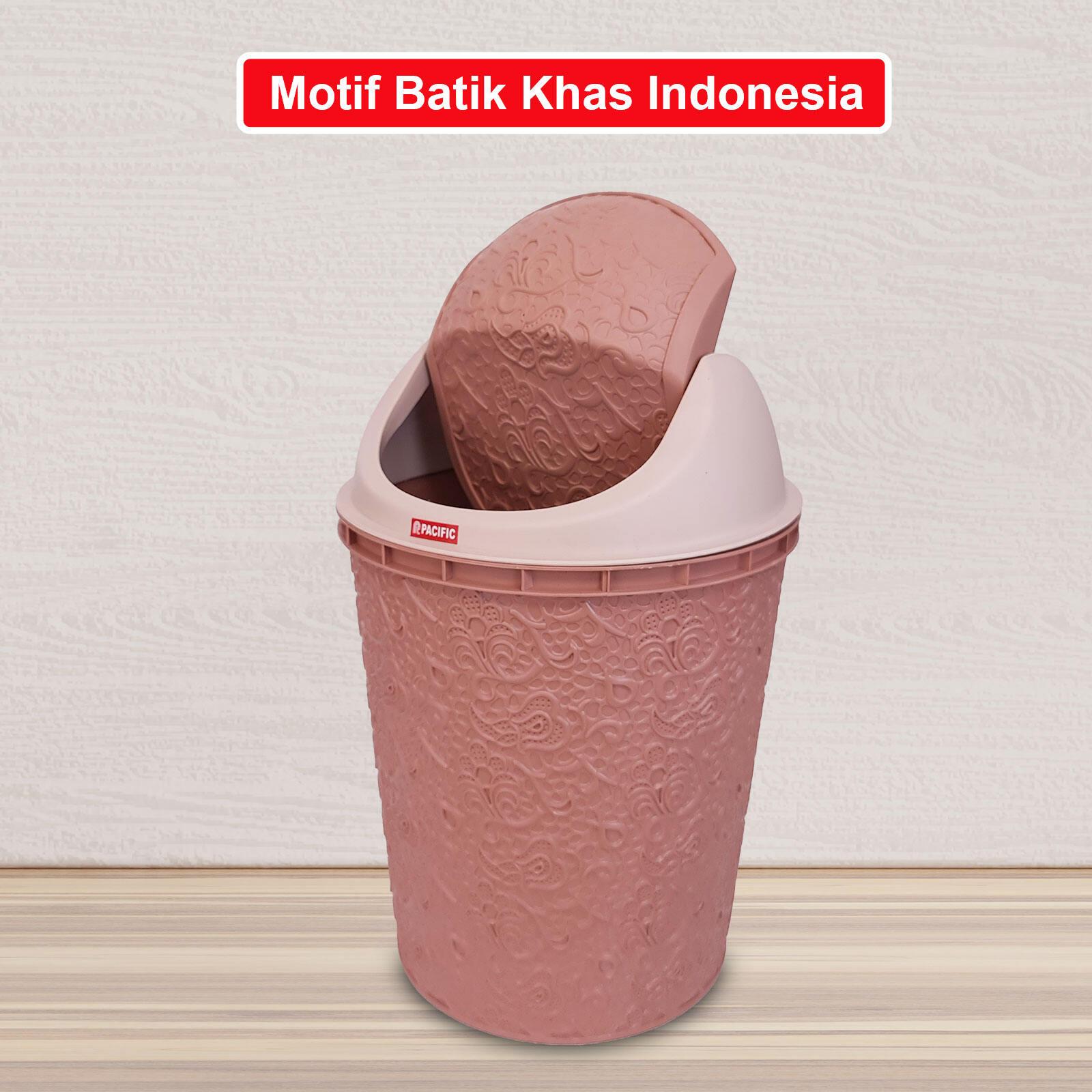 PACIFIC Tempat Sampah Batik Plastik Size M 22 x 35 CM Tutup Ayun Dustbin Plastic PP TEMPAT-SAMPAH-BATIK