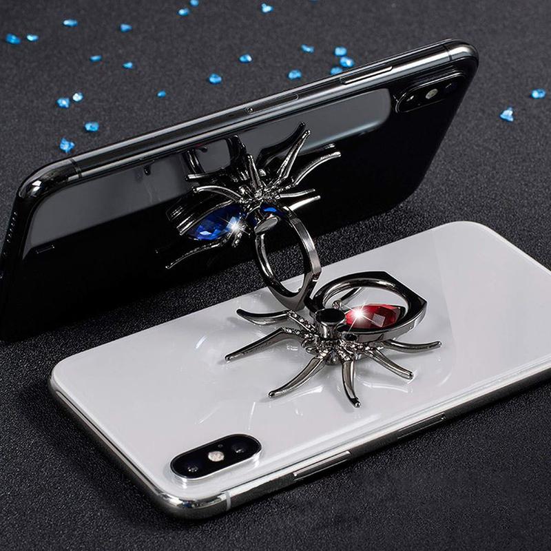 Product Introduction of Universal 360 Rotate Mobile Phone Finger Ring Stand Luxury Biling Metal Spider Holder For iPhone Sumsang Huawei Xiaomi 8