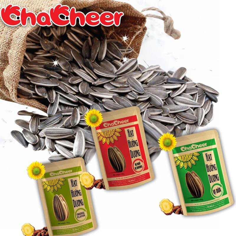 Combo 3 Gói Hạt Hướng Dương CHACHEER Nhập Khẩu Nhiều Vị Vị Dừa - Nguyên Vị - Ngũ Vị Hương - Đường Đen - Quả Ốc Chó