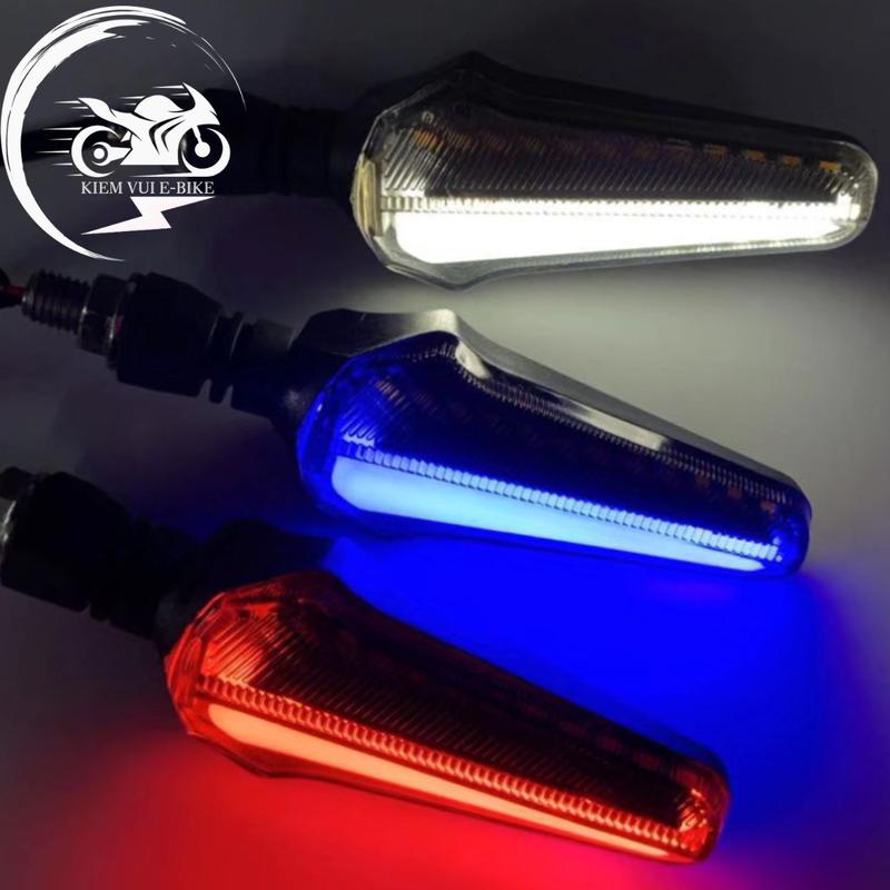 Xi Nhan Led L21 Hai Màu Chống Gãy, Chống Nước Hiệu Ứng Chạy Đuổi Audi Siêu Đẹp Cho Xe Máy, Xe Đạp Điện 12V (Giá 1 Cặp) - Phụ Kiện, Cao Su