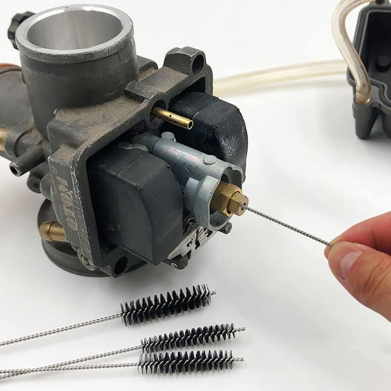Carburetor Cleaning Brush Set, Carburetor Cleaning Tool Set, Including 10 Needles & 5 Brushes, Car Cleaning Handy Tool Set 2