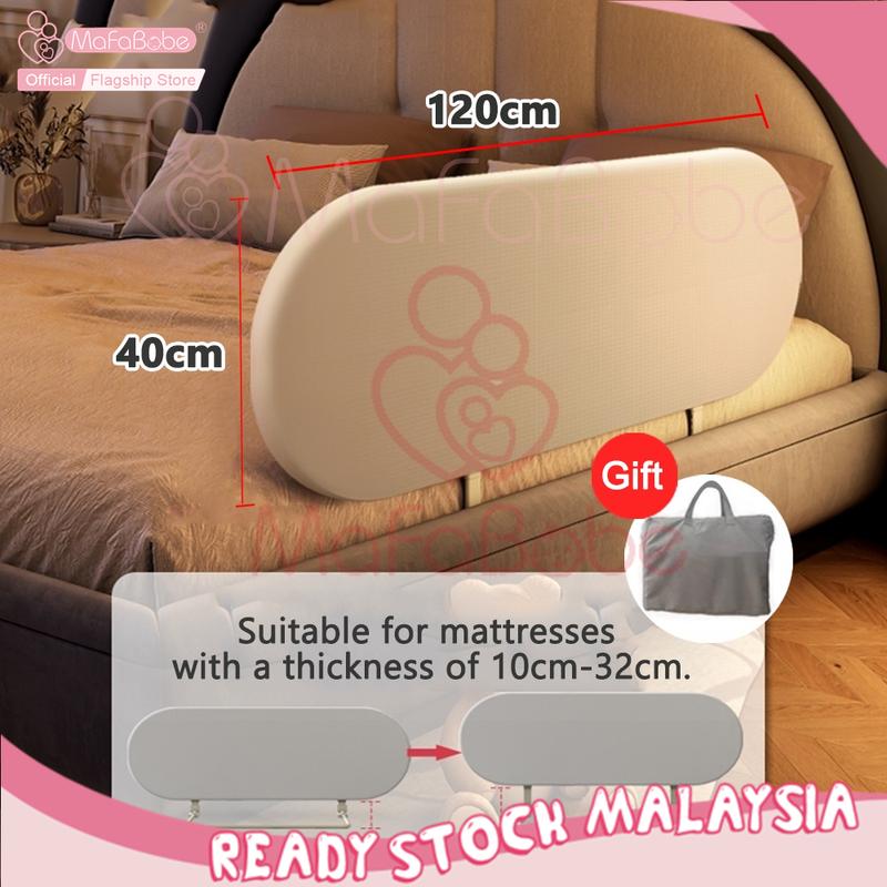 Mafababe Fold Bed Rail Baby Bed Fence Safety Bed Guard Soft Foam Penghadang Katil Anti-fall Guard Gate For Babies Kids Child Bayi