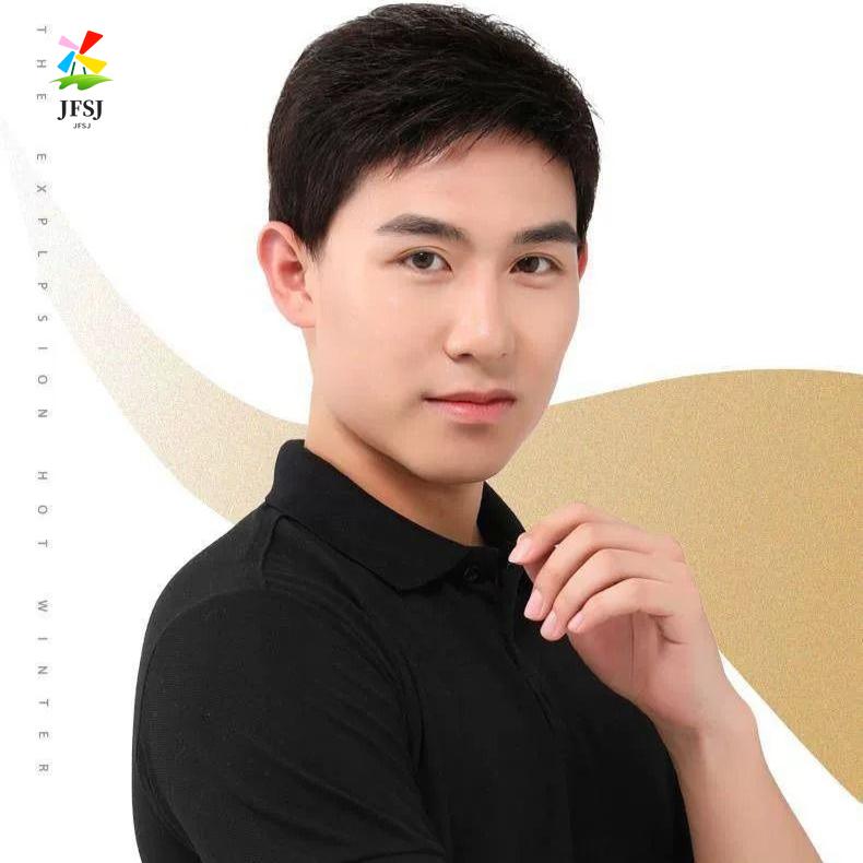 Product Introduction of Wig penutup kepala penuh pria paruh baya dan tua rambut pendek menutupi kepala botak rambut putih botak nyaman wig bernapas alami 6