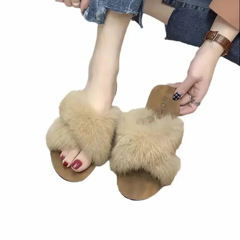 DÉP LÊ LÔNG BẢN CHÉO ĐẾ BỆT mũi hở Nữ DéP Shoes