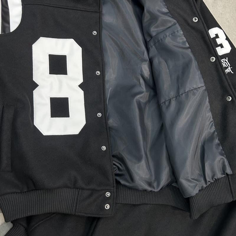 Product Introduction of Áo khoác varsity vải dạ st0ssy 23Fw áo bomber 80 thêu phối da KUN SHOP UNISEX 14