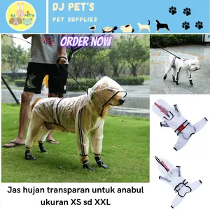 baju anjing dan baju kucing jas hujan jaket hujan untuk hewan anabul transparan