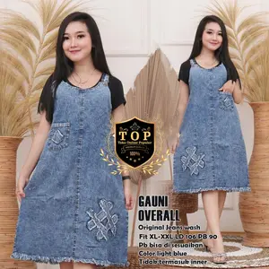 OVERALL JEANS WANITA KEKINIAN OVERAL JEANS OVERALL TERBARU 2023 Denim Setelan Panjang Hitam