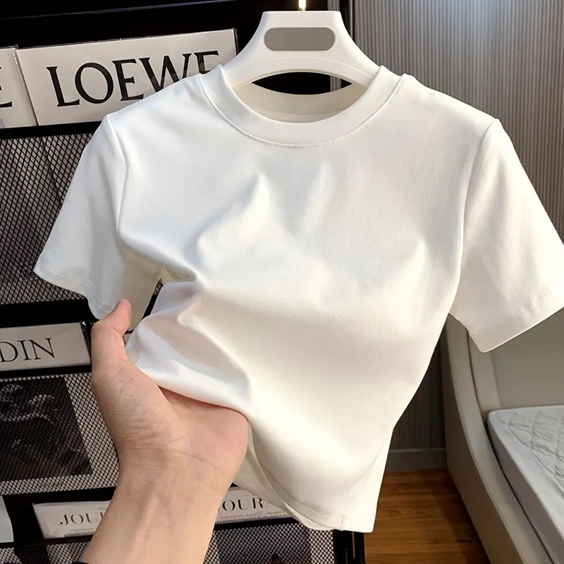 T-shirt Crop Top Polos Lengan Pendek Kaos Wanita Crop Top Korea Kaos Crop Wanita Kekinian Baju Atasan Wanita Terbaru Putih Crop Top y2k Hitam