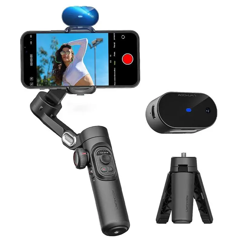 3 Axis Anti-shake Shooting Tripod Stand, Summer Auto Face Tracking Gimbal Stabilizer, 360° Rotation Smartphone Gimbal Stabilizer, Selfie Phone Tripod Stick for iPhone, Camera Tripod 5