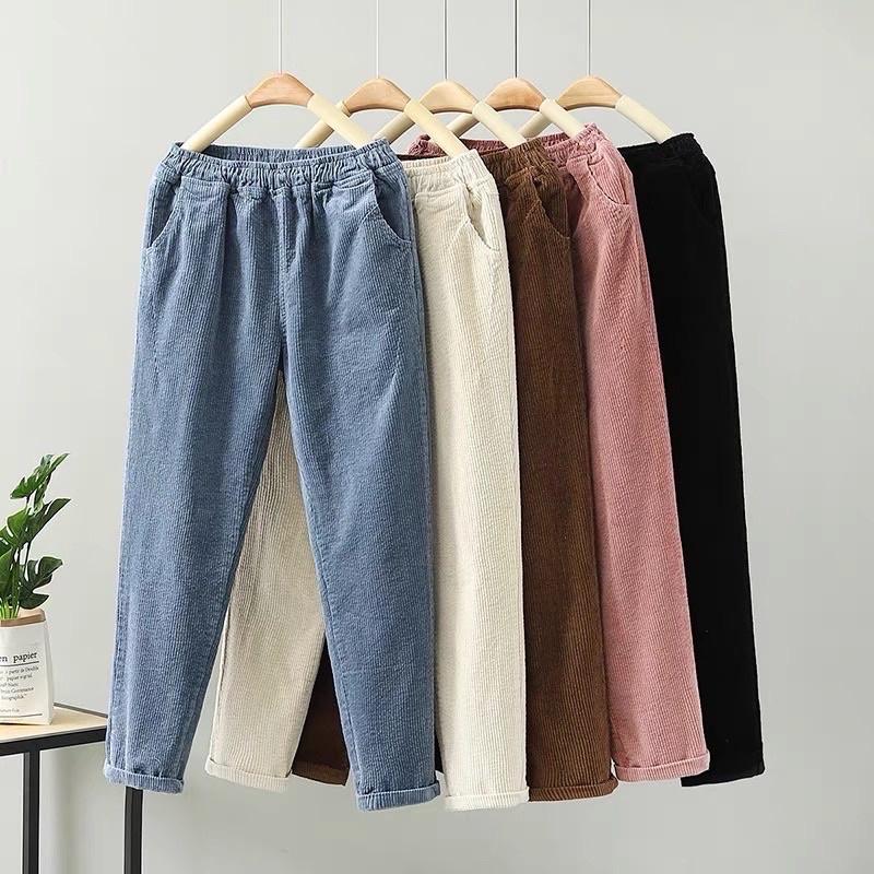 Product Introduction of Quần Nhung Tăm Nữ Cạp Thun MS70 Kiểu Dáng Baggy Hàn Quốc Pants 1