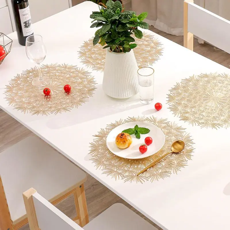Ideame Placemat PVC GratoWaterproof Tatakan Piring Bulat Elegan 0