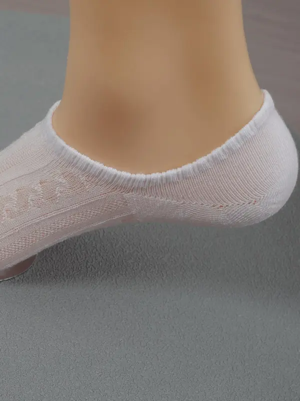 Women's 10 Pairs Textured Invisible Socks, Casual Soft Comfy Breathable Socks For Daily Wear, Women's Socks & Hosiery 7