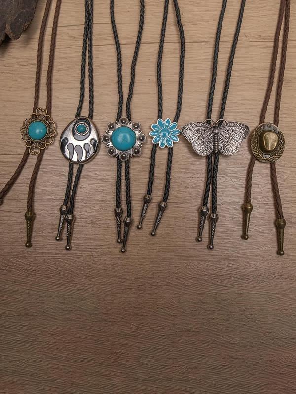 Random Style Boho Style Bolo Tie Necklace, Western Style Long Necklace for Men, Fashion Jewelry for Party, Daily Decor, Trendy All-match & Exquisite Jewelry for Birthday Gift 6