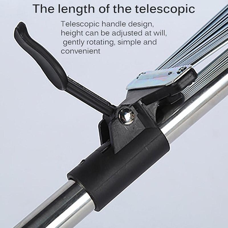 Grass Rake 9 Teeth Stainless Steel Rake Adjustable Steel Rake With Handle Gardening Rake L6K4 5