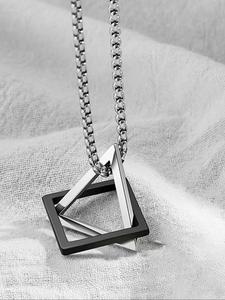Collar con dije de diseño geométrico para hombres, joyería de acero inoxidable para fiestas, decoración diaria de ropa, joyería comodín y exquisita para regalo de cumpleaños