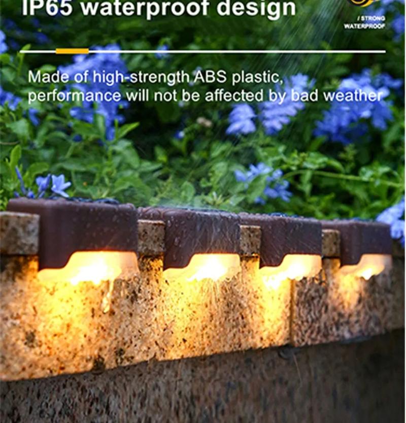 Product Introduction of Solar Light Warm White LED Step Lamp Path Stair Outdoor Garden Lights Waterproof Balcony Light Decoration for Patio Stair Fence Light 13