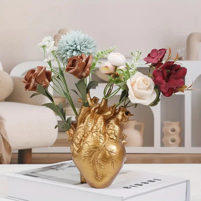 Product Introduction of Heart Shaped Resin Planter, Creative Flower Vase, Decorative Flower Pot for Home Living Room Bedroom Dining Room, Home Decor Supplies 4