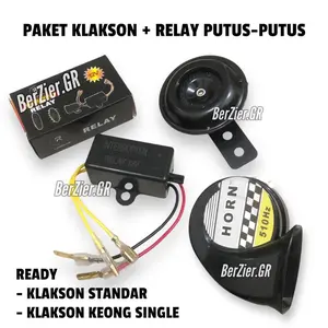 PAKET COD Modul Relay putus - putus + klakson standar + klakson keong single semua motor mobil universal