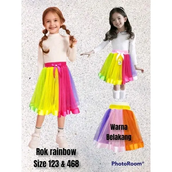Rok rainbow / Rok ceria rainbow / Rok lucu / Rok anak / Rok seragam / Rok tile anak / Rok tutu anak