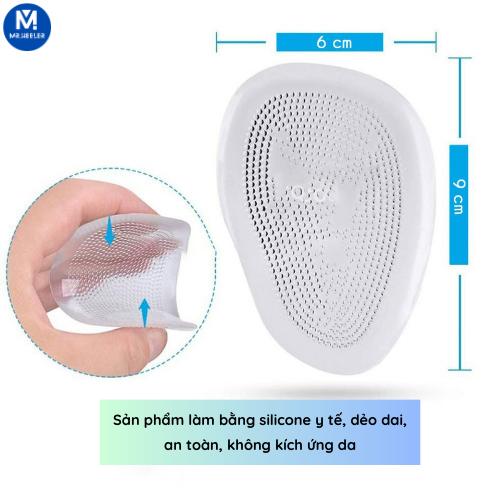 2 Miếng Lót Lòng Bàn Chân Trước Silicone Loại 1 giảm đau chống trượt mũi chân khi mang giày nam nữ M71 MR.HEELER 6