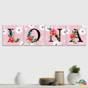 TENNESY Hiasan Dinding Aesthetic Nama Alfabet Huruf Susun 15x15CM Wall Decor Pajangan Kamar Dekorasi