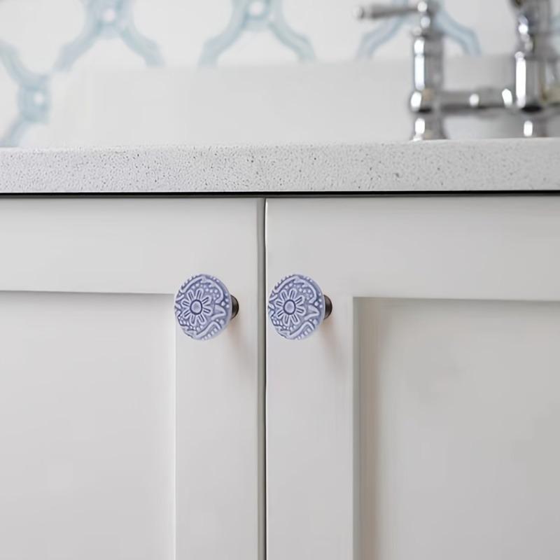 Product Introduction of Ceramic Door Knob with Screw, Vintage Type Cabinet Drawer Handle with Screw, Home Decor Door Hardware for Dressing Table Bathroom 5