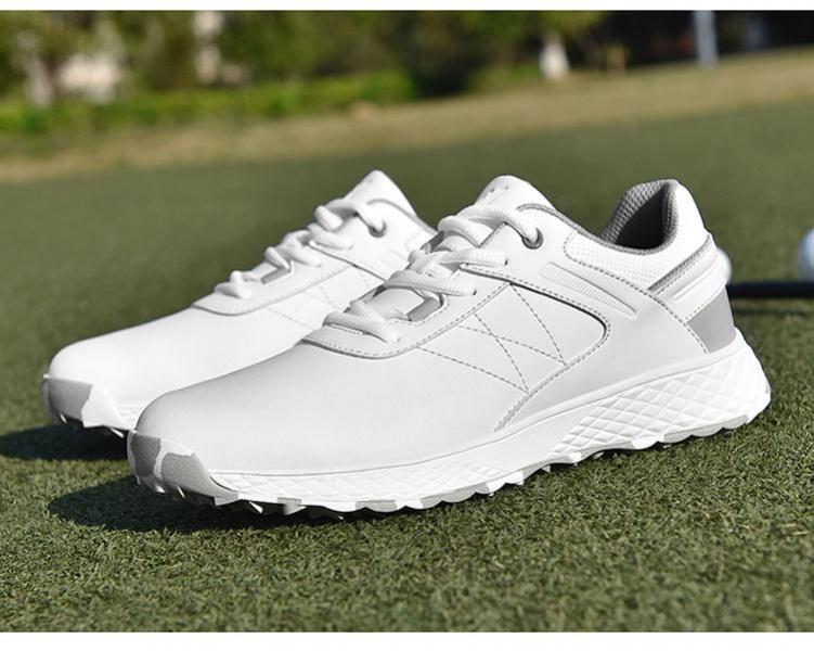 Product Introduction of New Golf Shoe Men and Women Couple Models White Shoes Fixed Studs Non-Slip Waterproof Professional Training Shoes Qx24025 21