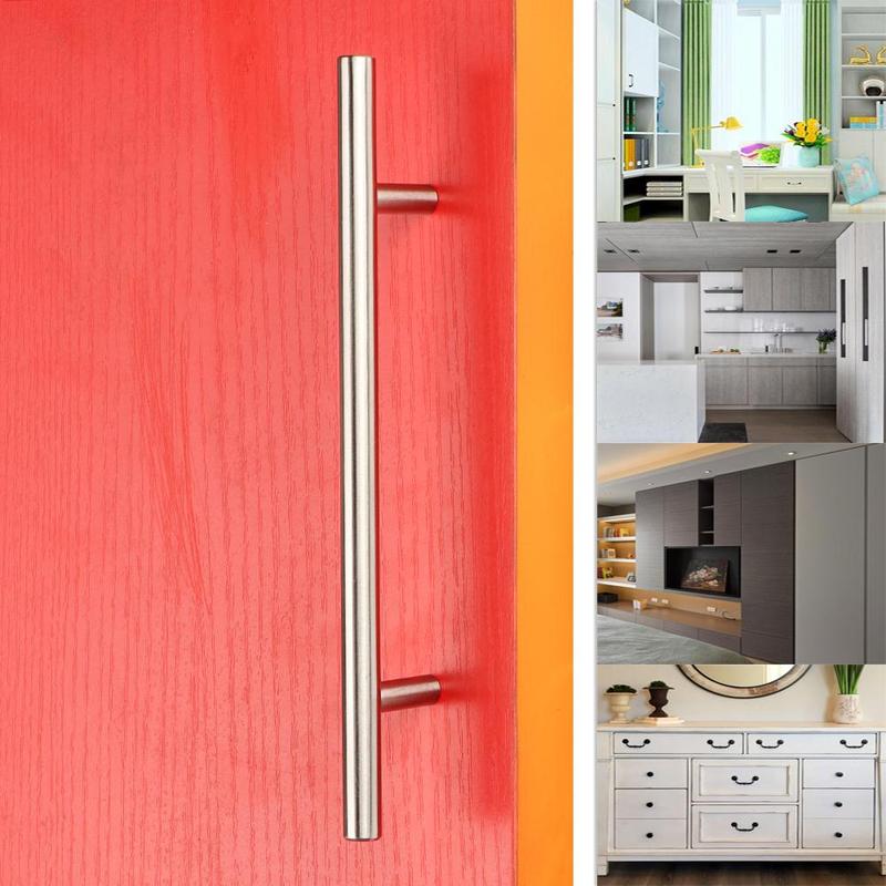 Product Introduction of 1pc Useful Home Cabinet Handles Furniture Component Drawer Door Knobs Wardrobe Pulls T-Bar Handle  Stainless Steel  Knobs 12