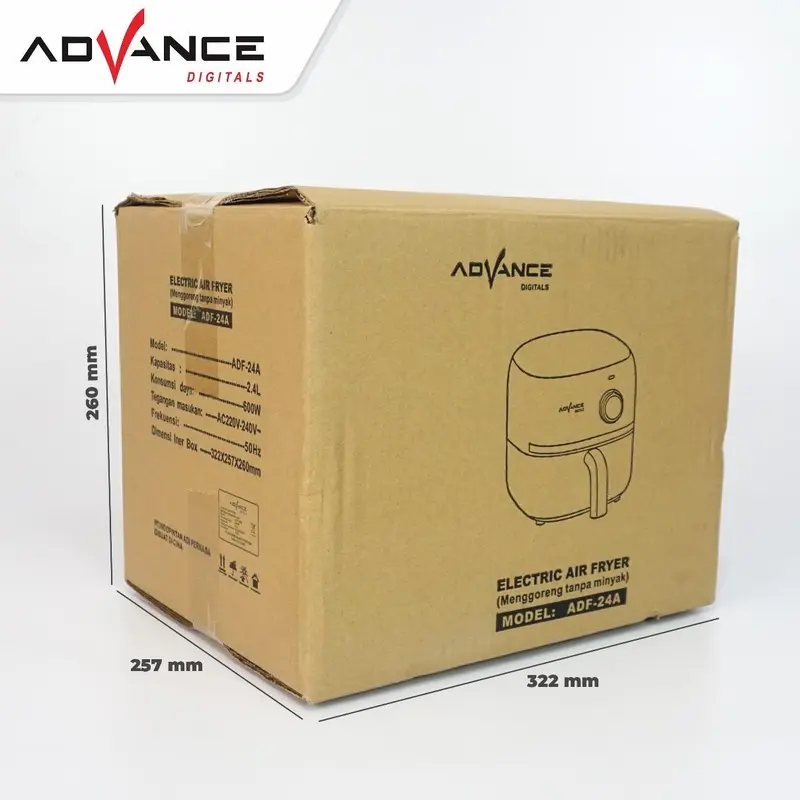 【COD】Advance ADF-24A Airfryer Listrik menggoreng tanpa Minyak Kapasitas 2.4 Liter Bahan Wadah Stainless Foodgrade Garansi Resmi 1 Tahun Fryer 6
