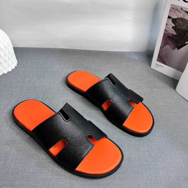 DÉP NAM - Dép Da Quai Ngang Nam Chữ H - Quai Da SÍT Màu Trắng Đen- Đế Cao Su Cao Cấp - Full SIZE 35-45