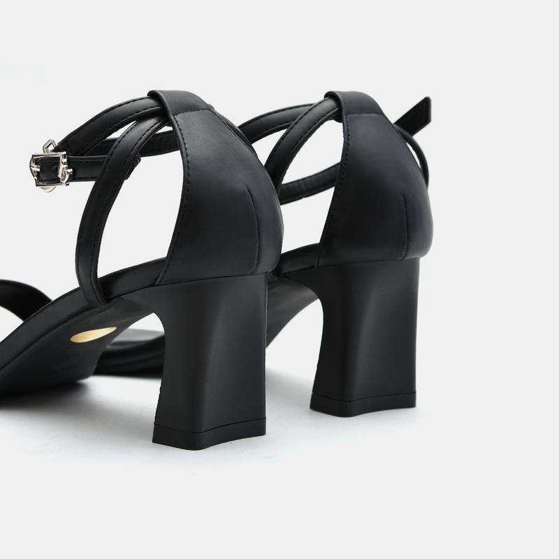 Giày sandal cao gót nữ 5p đế vuông mũi vuông BQ Gi H92 7