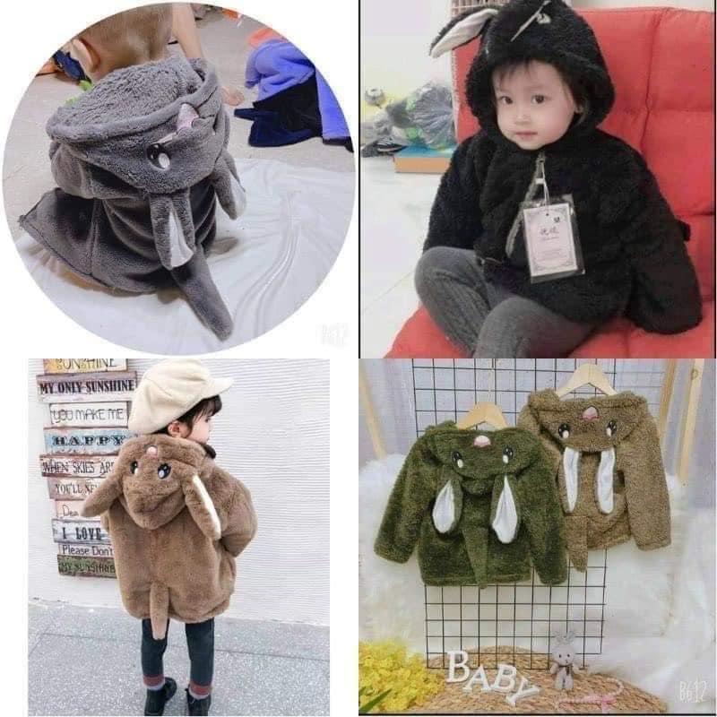 Áo khoác lông thỏ cho bé trai bé gái 6-16kg