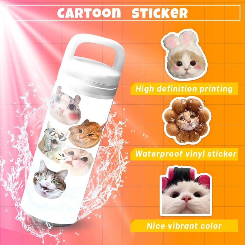 50 Pcs Cute Cat Pattern Stickers, Waterproof Decoration Stickers for Kids Teens, Funny Stickers Decals for Cat Lovers Laptop Water Bottle Scrapbook 4