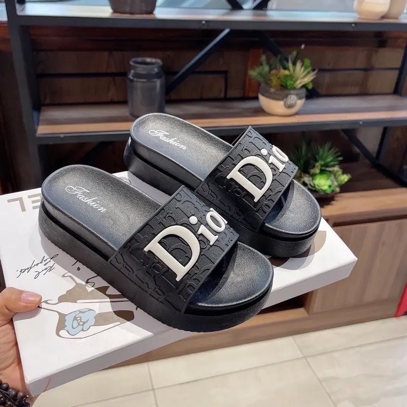 ( Tăng 1 size ) Dép DO, Dép Nữ, Dép Bánh Mỳ, Dép Nữ Quai Ngang Độn Đế Cao 5P Tăng Chiều Cao DéP Slipper Cao Su Có Quai