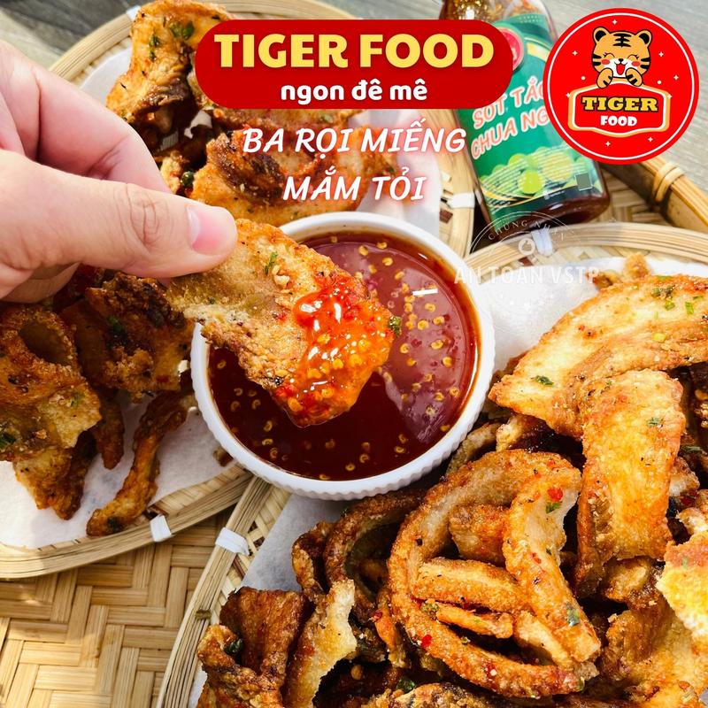 Ba rọi mắm tỏi TIGER FOOD Ba rọi chiên giòn sóc mắm tỏi nguyên miếng nhà làm ĐẬM ĐÀ - GIÒN NGON - đồ ăn vặt Sài Gòn