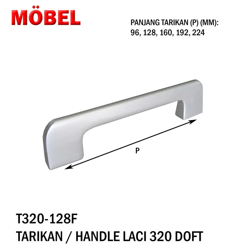 Tarikan Lemari Laci Kabinet Pintu T320-128F Tarikan ENG 320 - 128 F 0