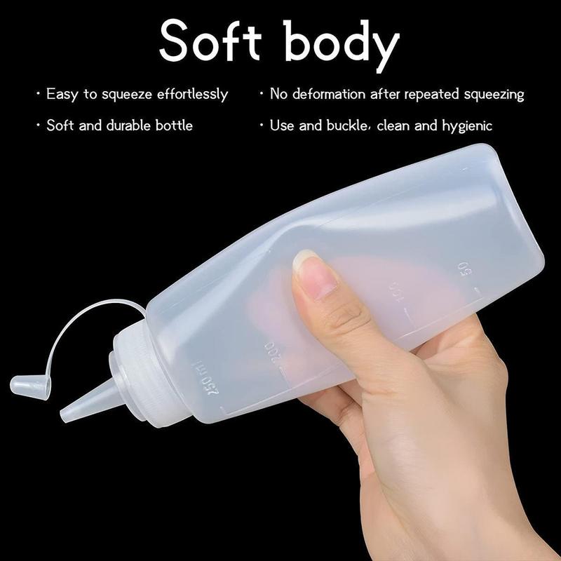 Squeeze Condiment Bottles With Cap  8 Oz Plastic Squeeze Bottles Perfect For Ketchup Mustard Dressings Olive Oil BBQ Sauce 6