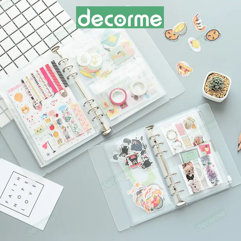 Túi zip sổ tiết kiệm DecorMe túi zip A6 đựng tiền, đồ cá nhân, gắn sổ tiết kiệm, sổ tay tiện lợi chống nước 6