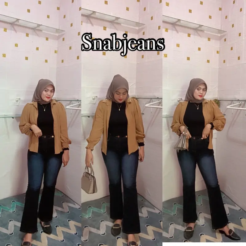 SNAB - Celana jeans cutbray kancing 2 jumbo 0